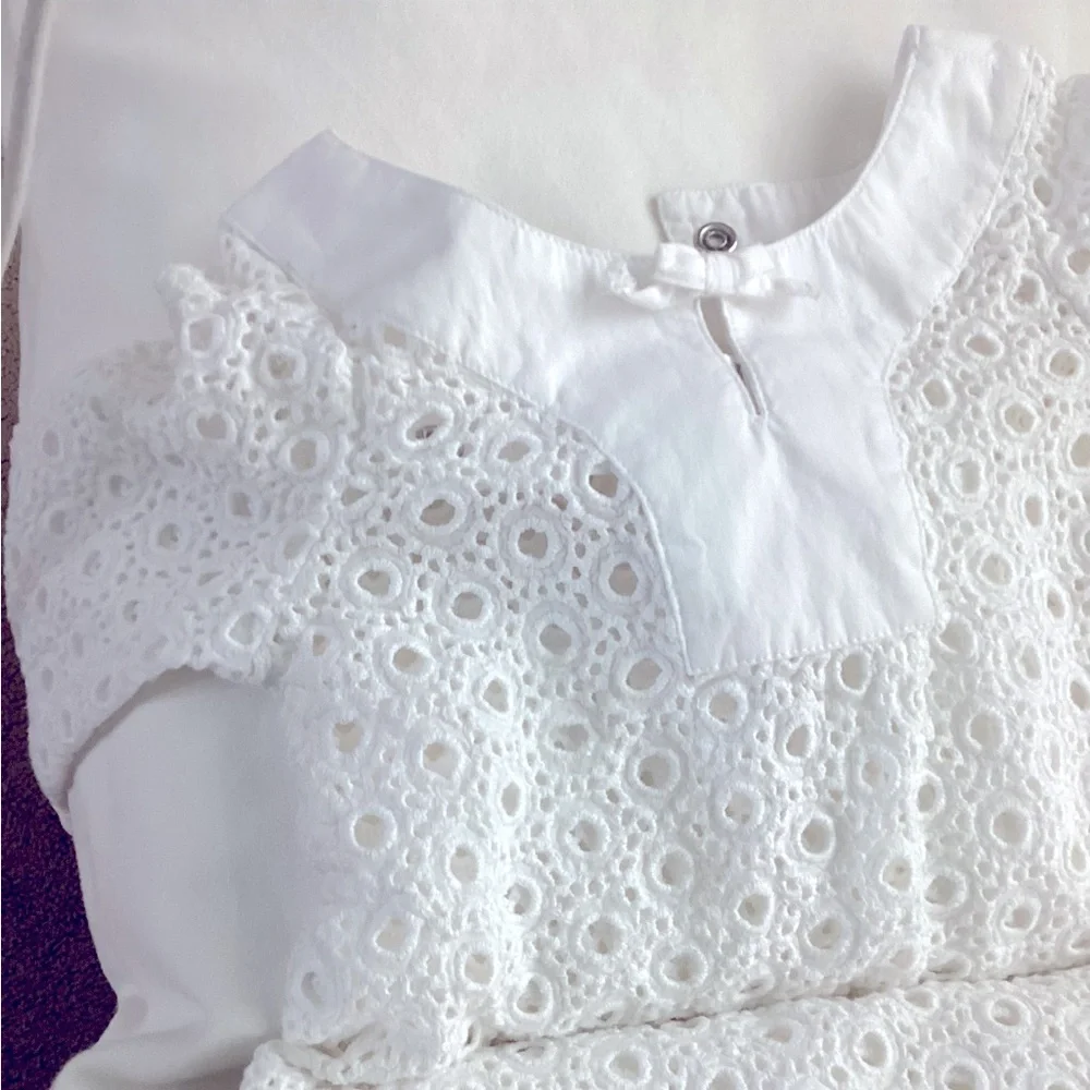 Gymboree white eyelet 6-12 months girls dress